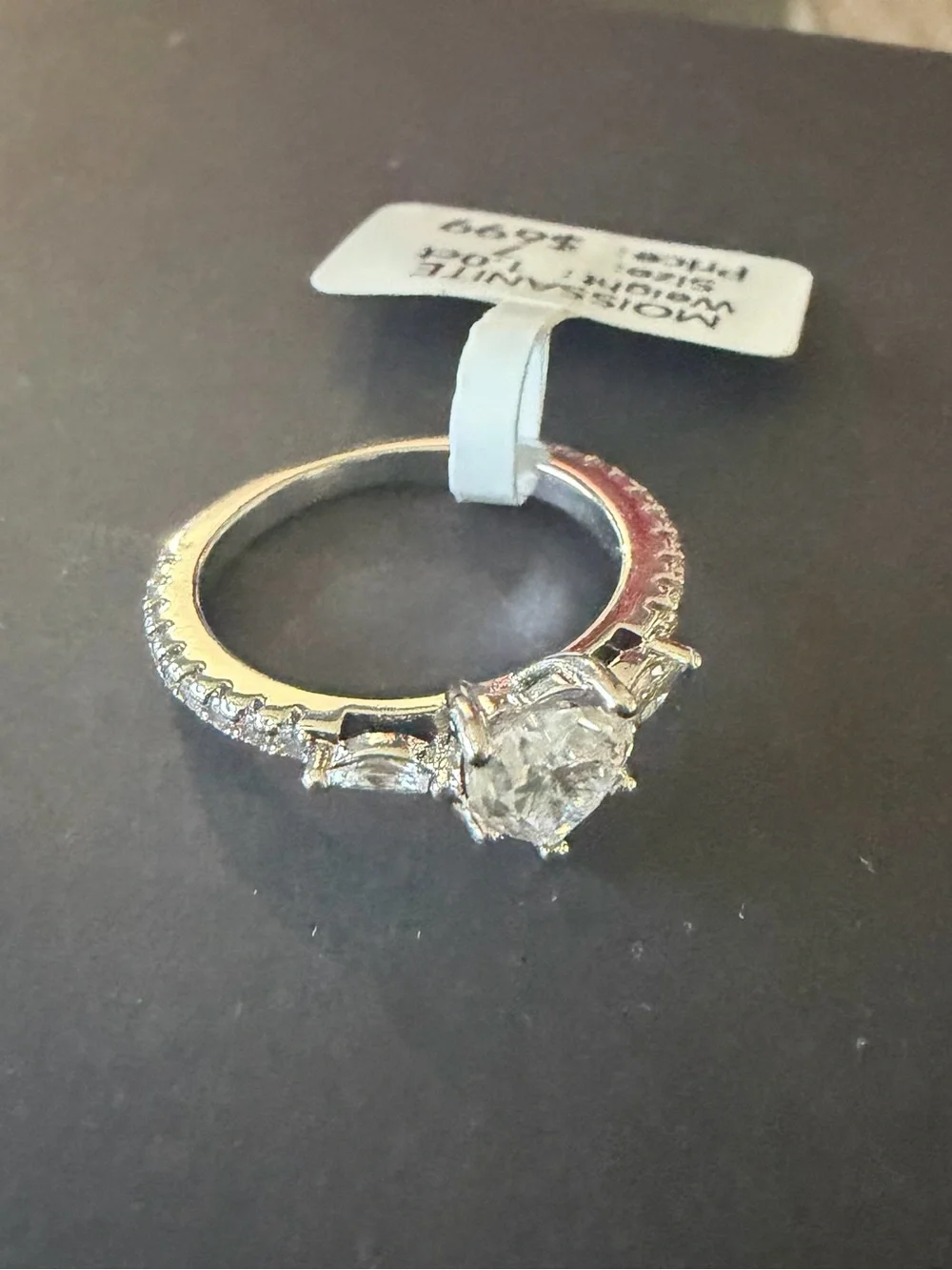 Moissanite sparkling heart